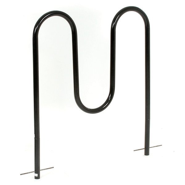 Wave Bike Rack, Black, Below Ground Mount, 5-Bike Capacity, Global Industrial, Mfr#: 652777G